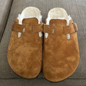 Birkenstock boston clogs shearling size 38